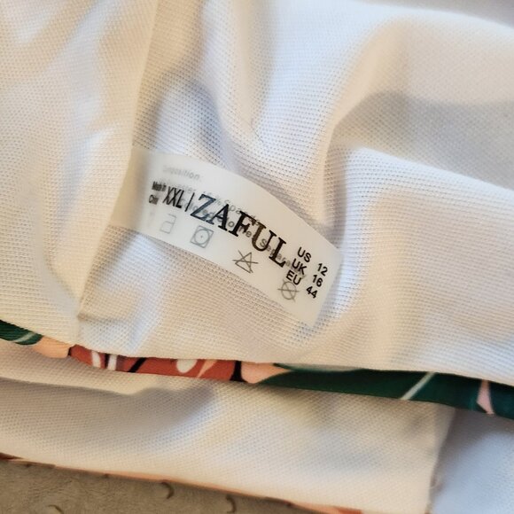 High Waist peach print swim suit bottoms - Picture 2 of 2